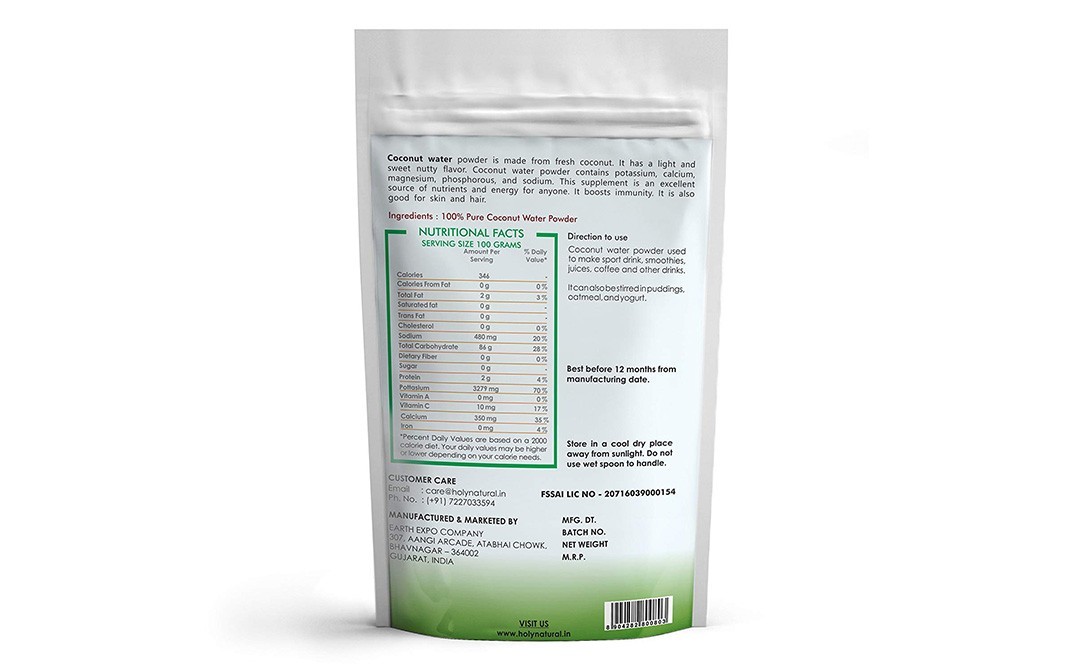 Holy Natural Coconut Water Powder    Pack  500 grams